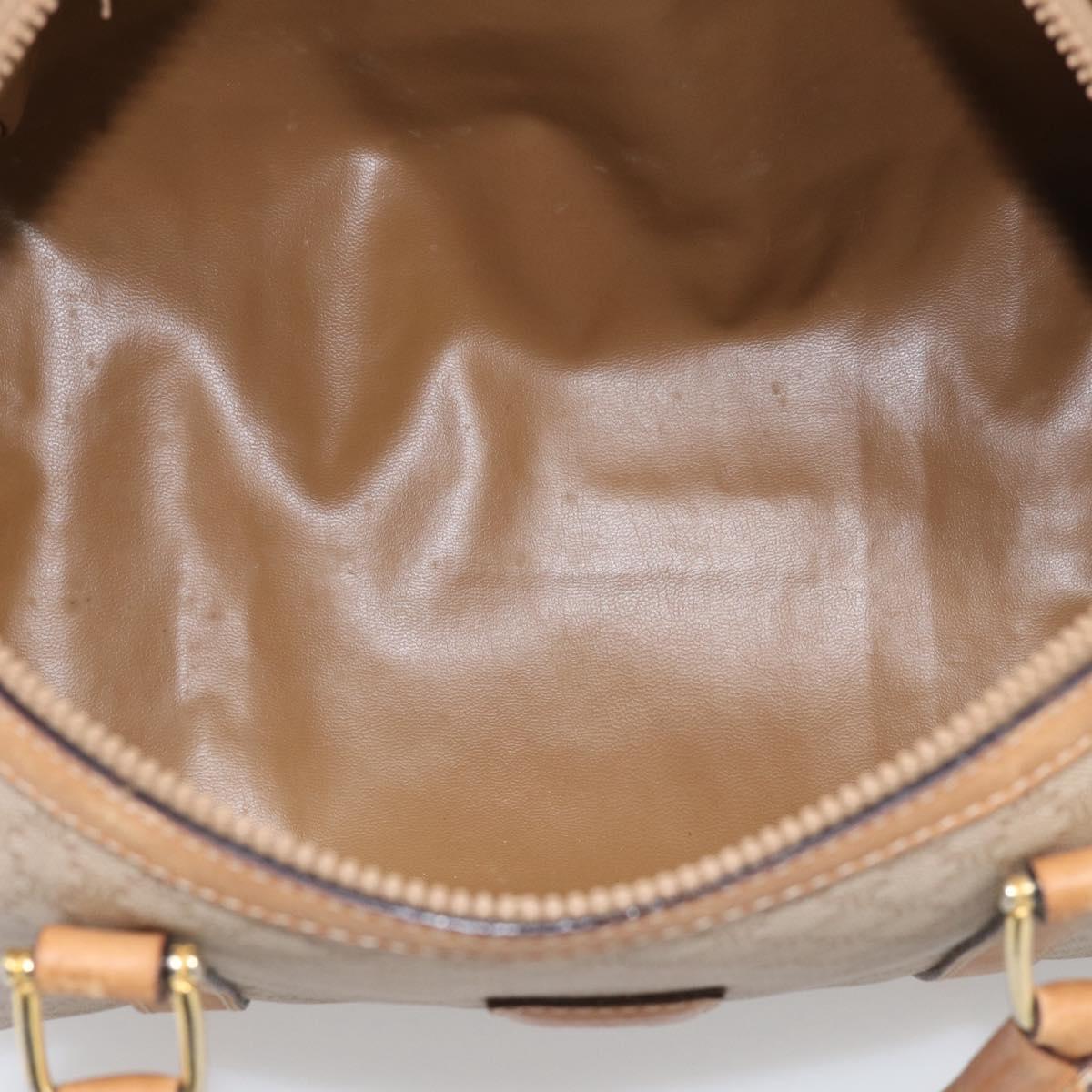 CELINE Macadam Canvas Hand Bag PVC Beige Gold Auth 211949