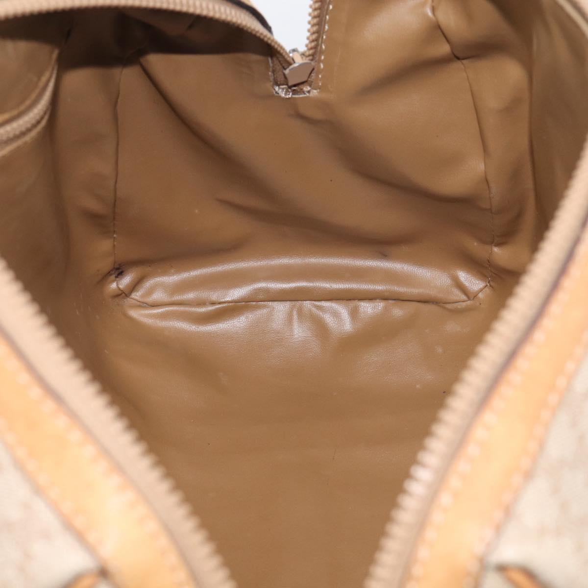 CELINE Macadam Canvas Hand Bag PVC Beige Gold Auth 211949