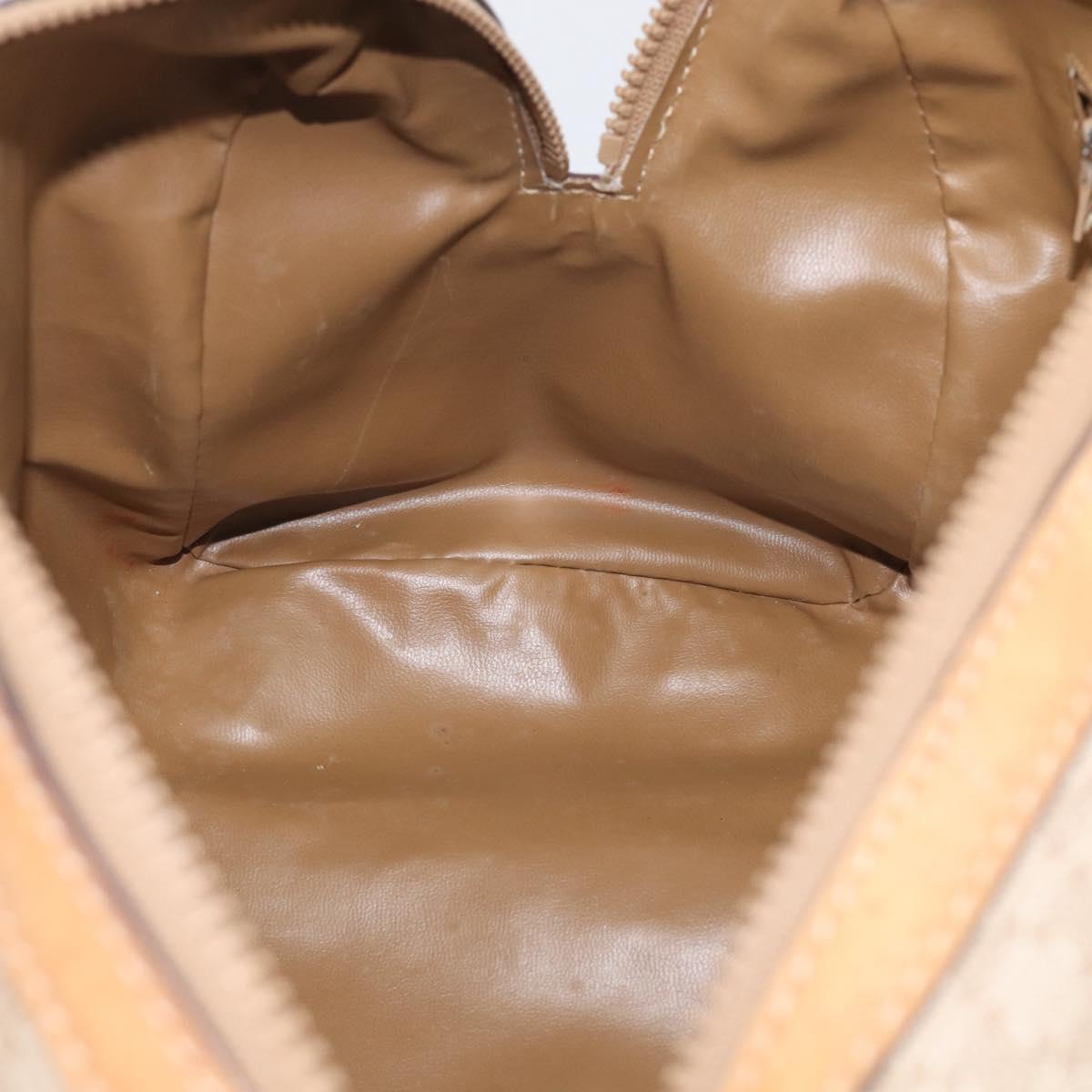 CELINE Macadam Canvas Hand Bag PVC Beige Gold Auth 211949