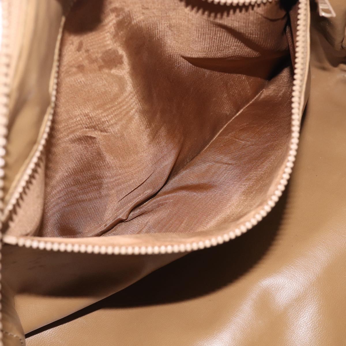CELINE Macadam Canvas Hand Bag PVC Beige Gold Auth 211949