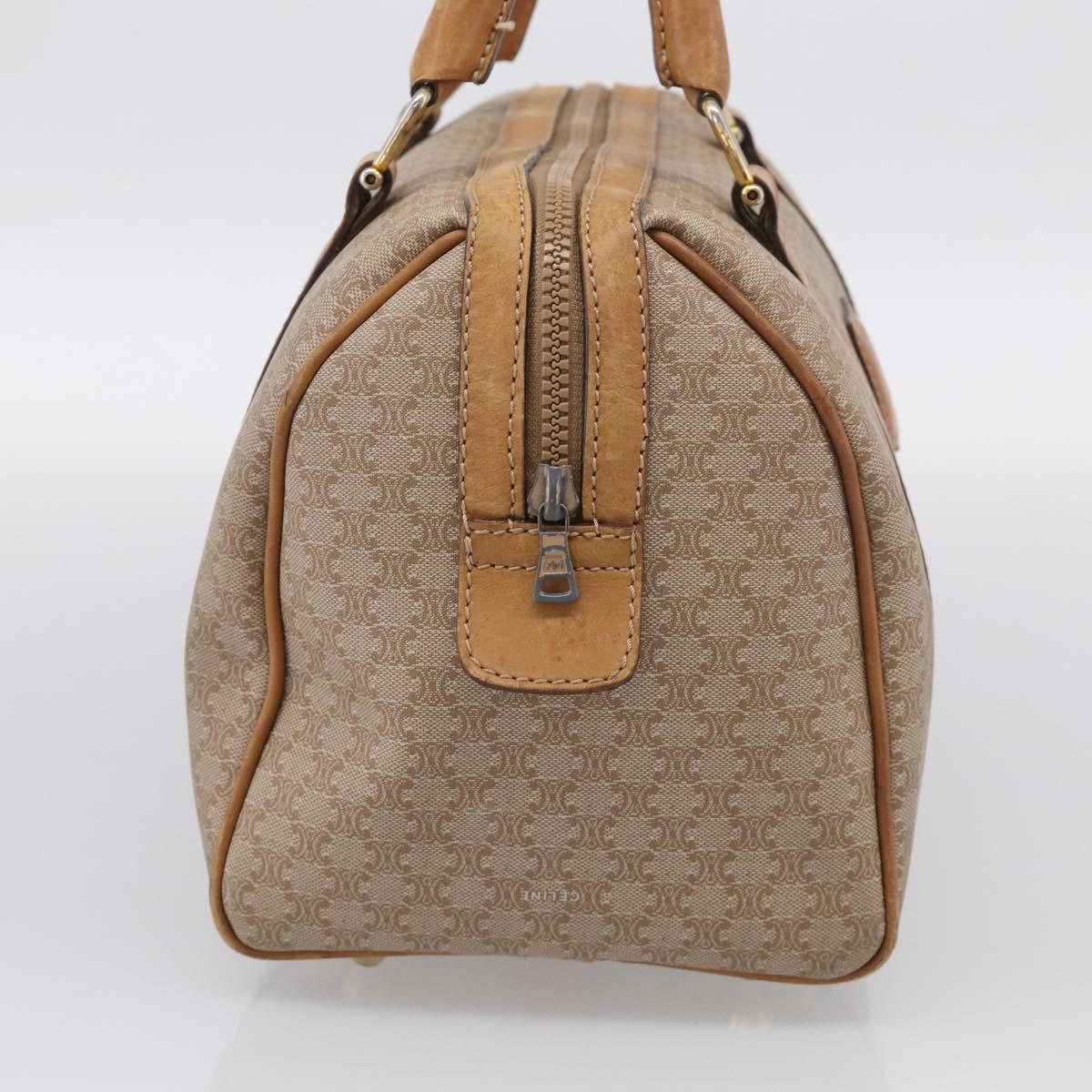CELINE Macadam Canvas Hand Bag PVC Beige Gold Auth 211949