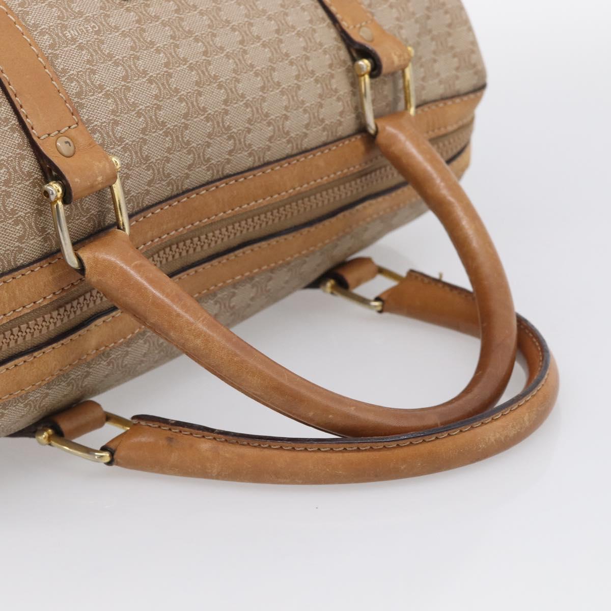 CELINE Macadam Canvas Hand Bag PVC Beige Gold Auth 211949