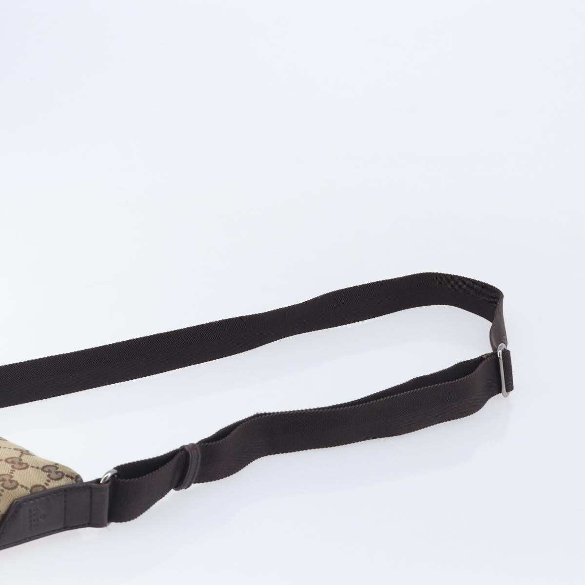 GUCCI GG Canvas Shoulder Bag Beige Silver 147671 Auth 211962