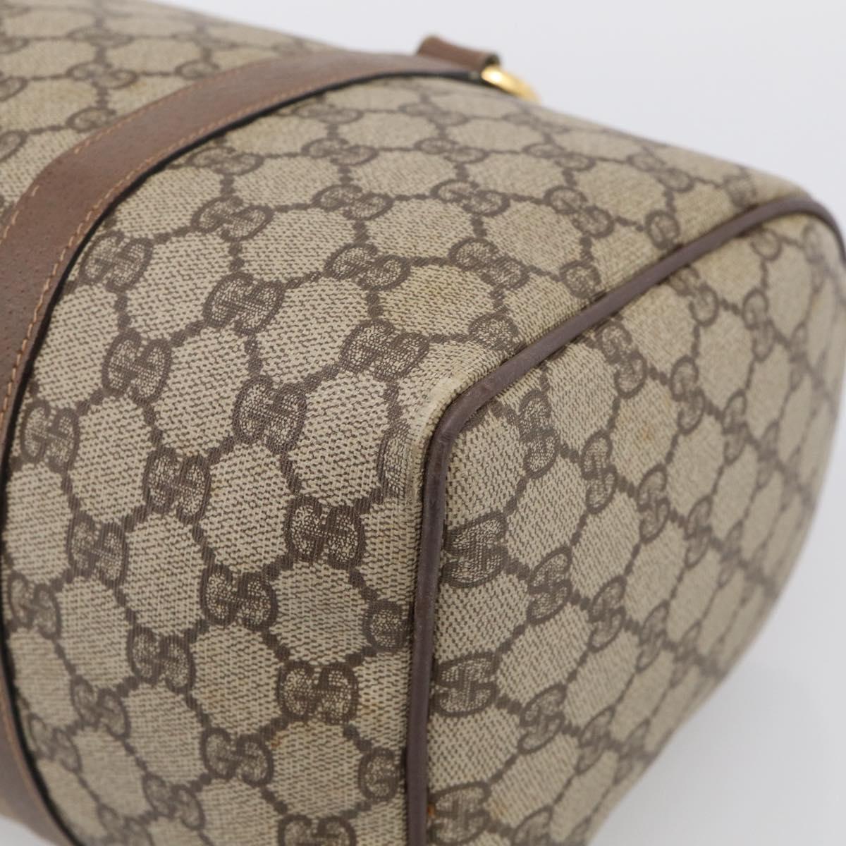 GUCCI GG Supreme Tote Bag PVC Beige Gold Auth 211965