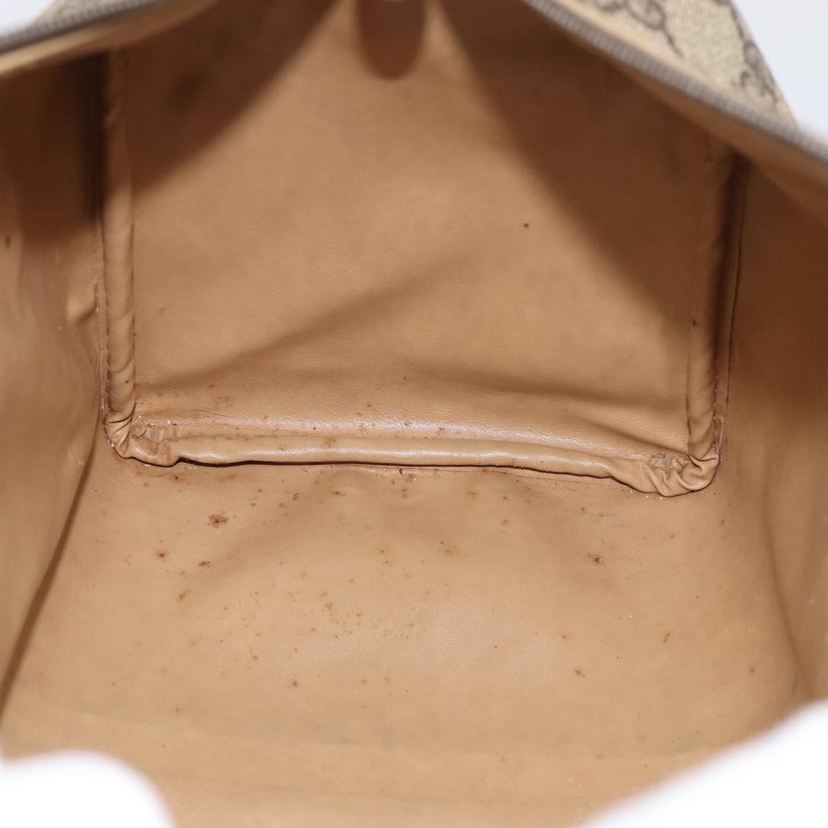 GUCCI GG Supreme Tote Bag PVC Beige Gold Auth 211965