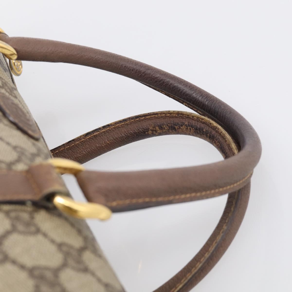 GUCCI GG Supreme Tote Bag PVC Beige Gold Auth 211965