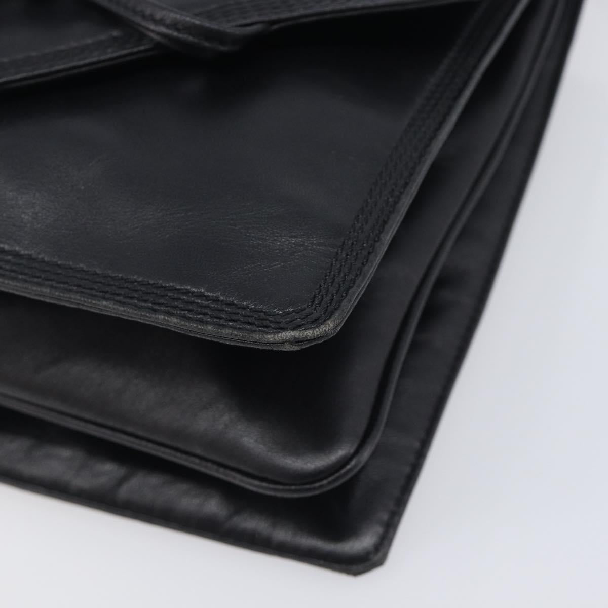 LOEWE Shoulder Bag Leather Black Auth 211966