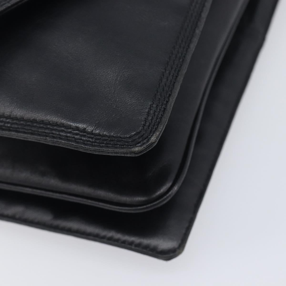 LOEWE Shoulder Bag Leather Black Auth 211966