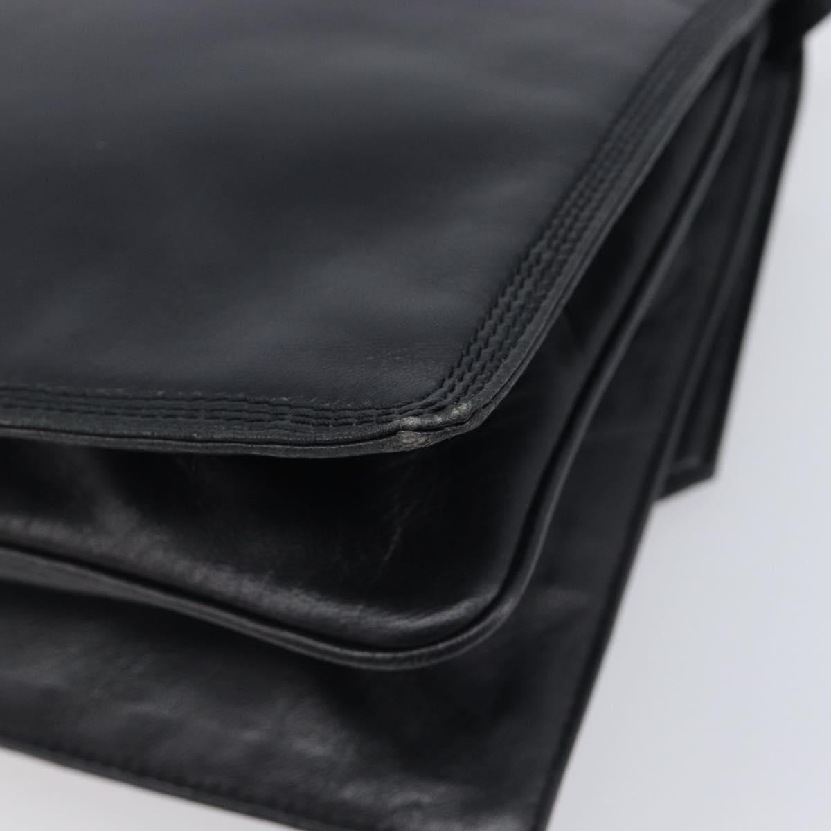 LOEWE Shoulder Bag Leather Black Auth 211966