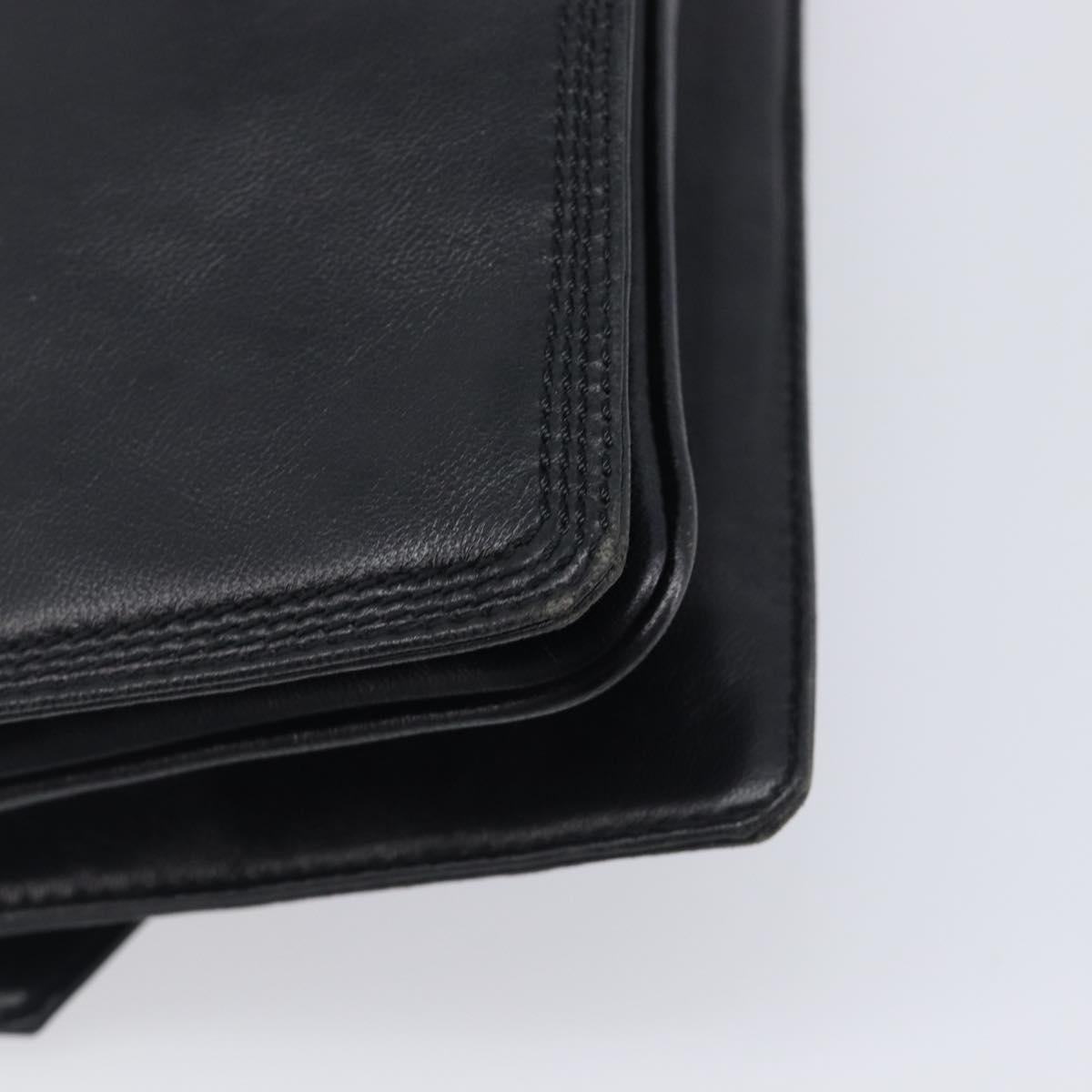 LOEWE Shoulder Bag Leather Black Auth 211966