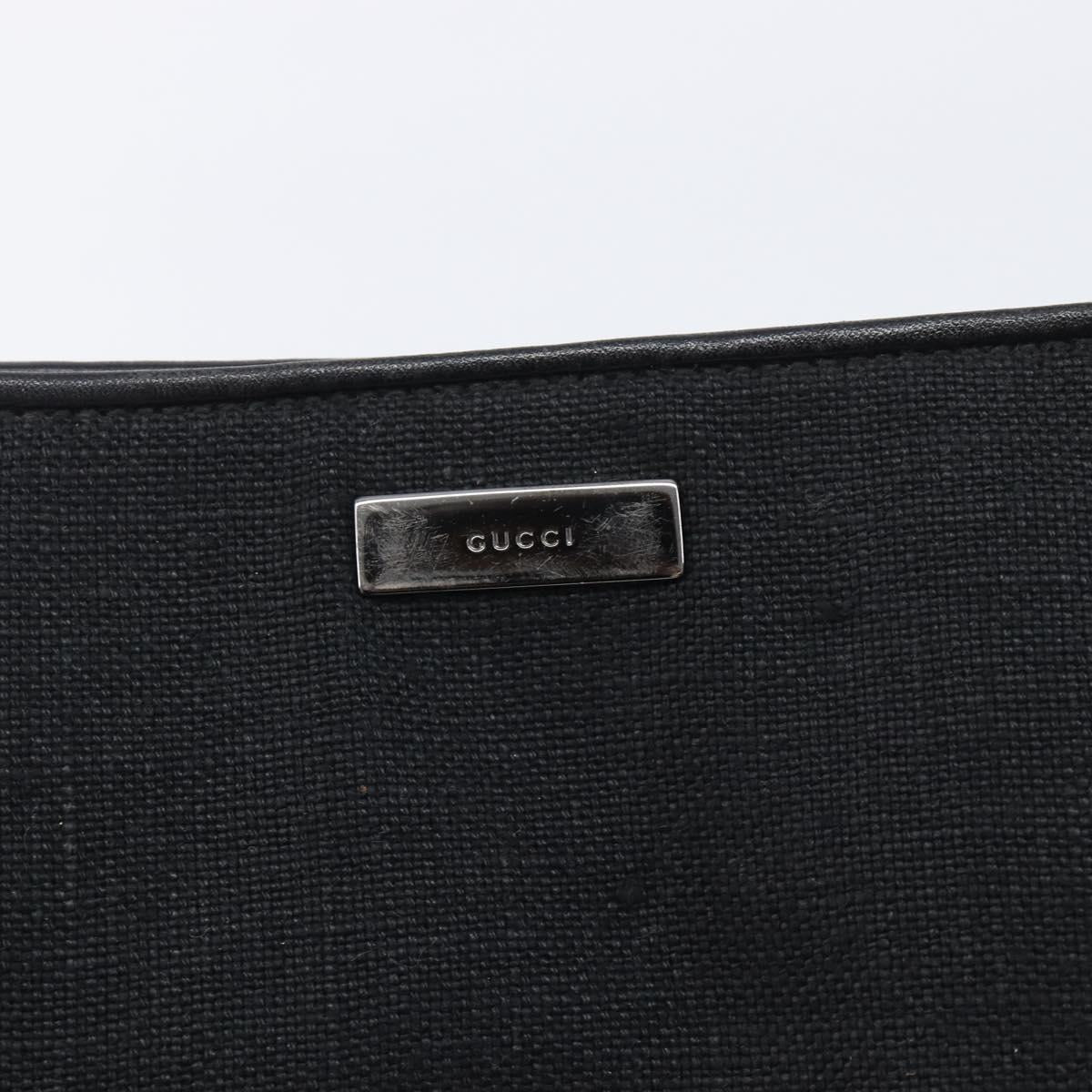GUCCI Hand Bag Canvas Black Silver 001 4243 Auth 211972A