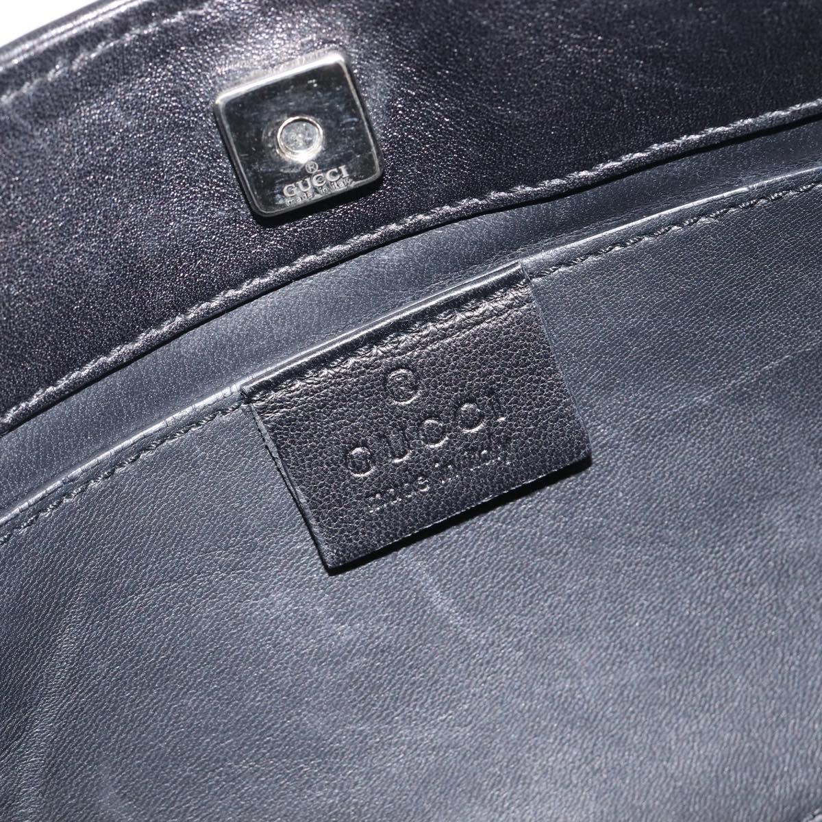 GUCCI Hand Bag Canvas Black Silver 001 4243 Auth 211972A