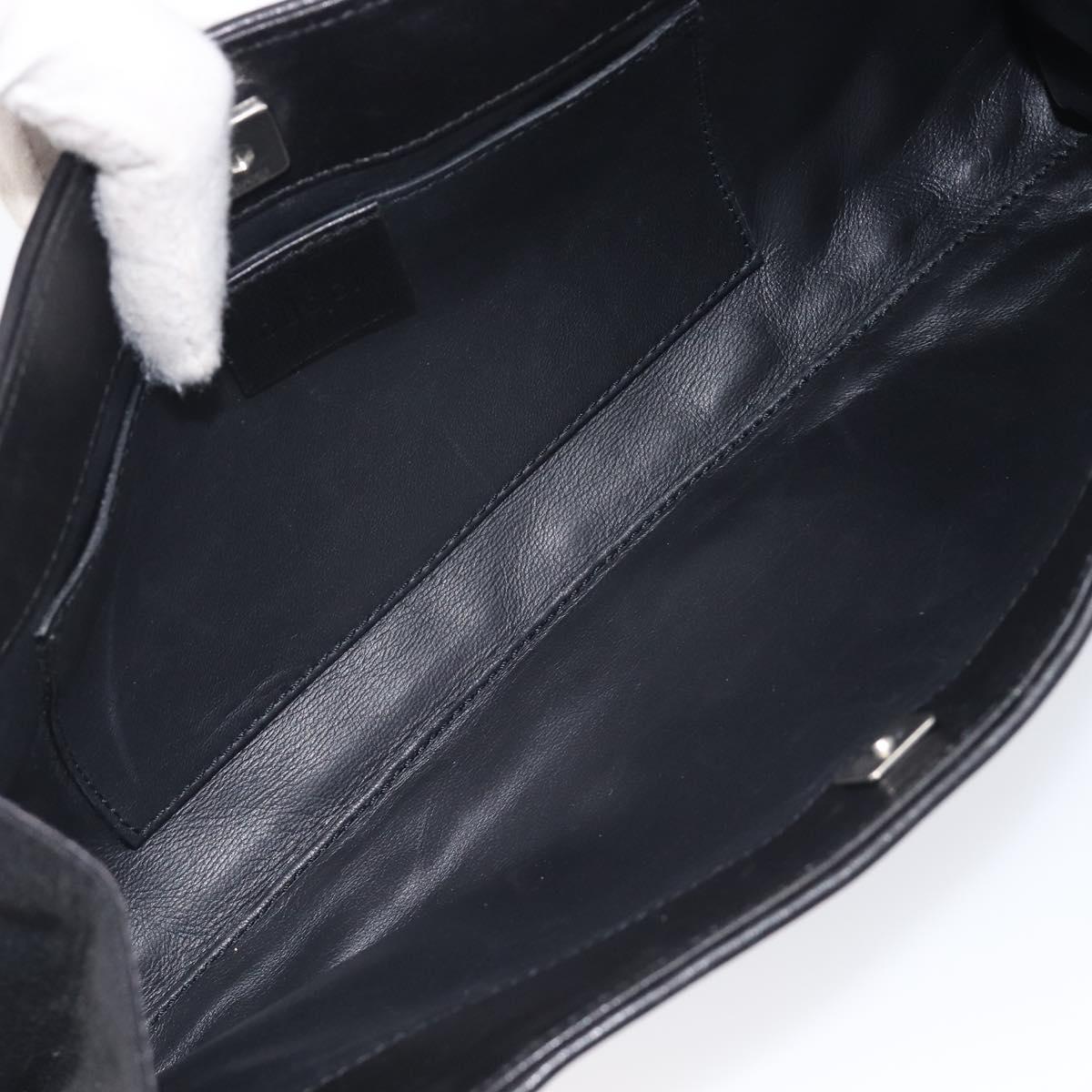 GUCCI Hand Bag Canvas Black Silver 001 4243 Auth 211972A