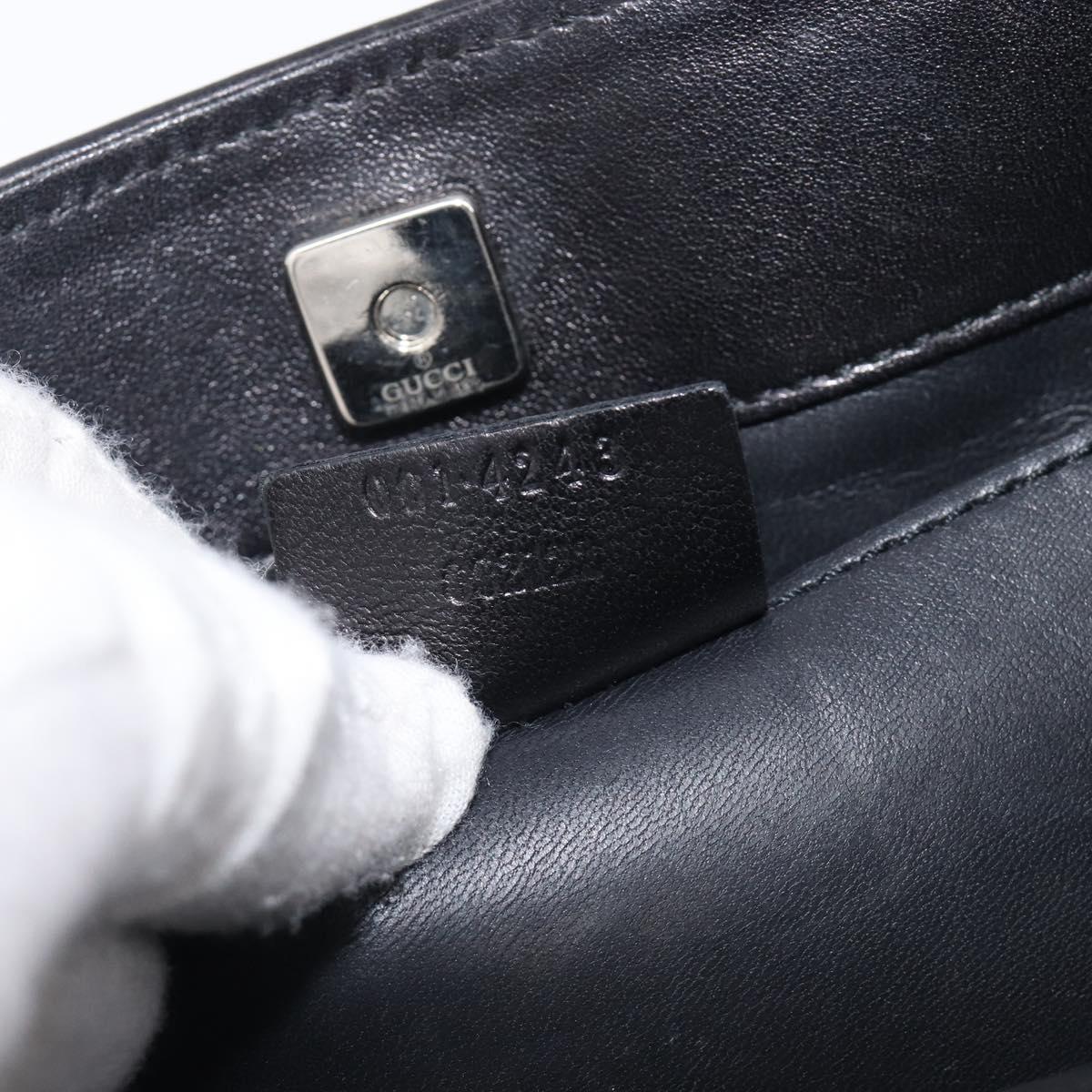 GUCCI Hand Bag Canvas Black Silver 001 4243 Auth 211972A