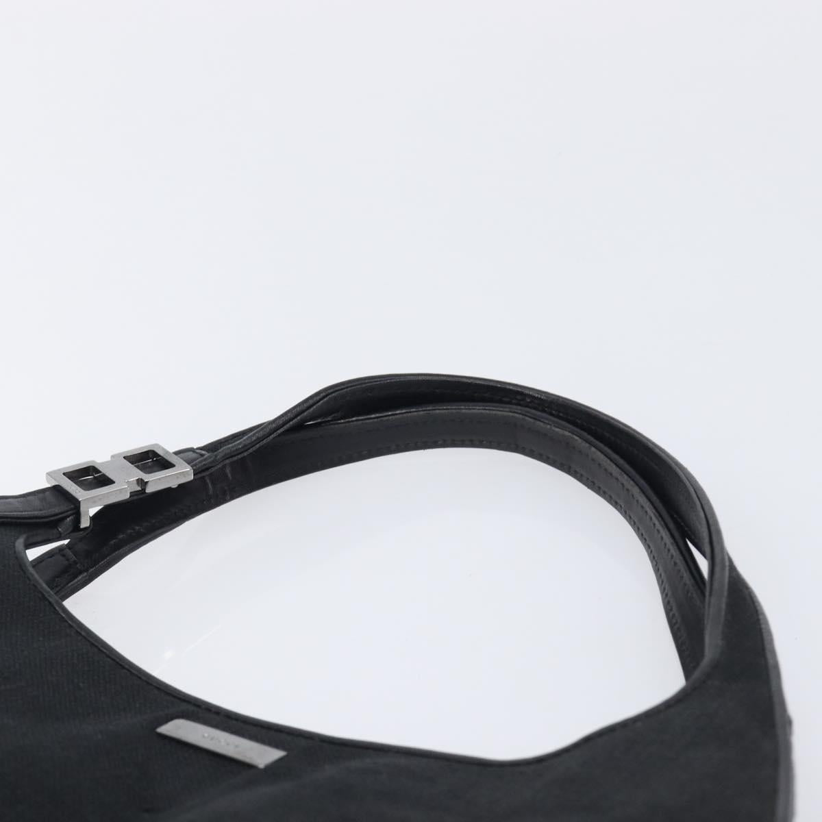 GUCCI Hand Bag Canvas Black Silver 001 4243 Auth 211972A