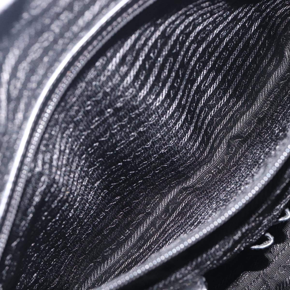 PRADA Business Bag Nylon Black Silver Auth 211973A