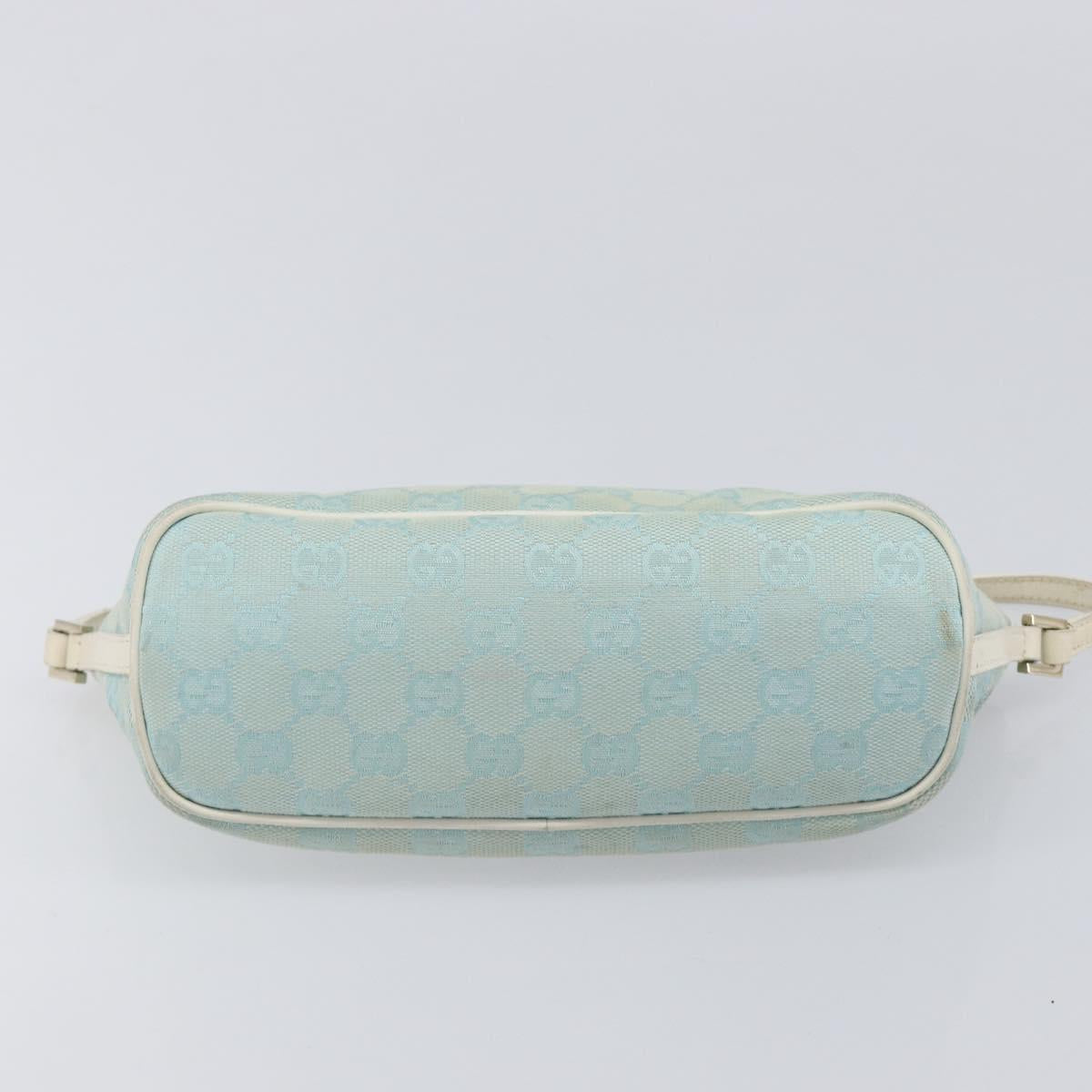 GUCCI GG Canvas Accessory Pouch Light Blue Gold 039 1103 Auth 211979