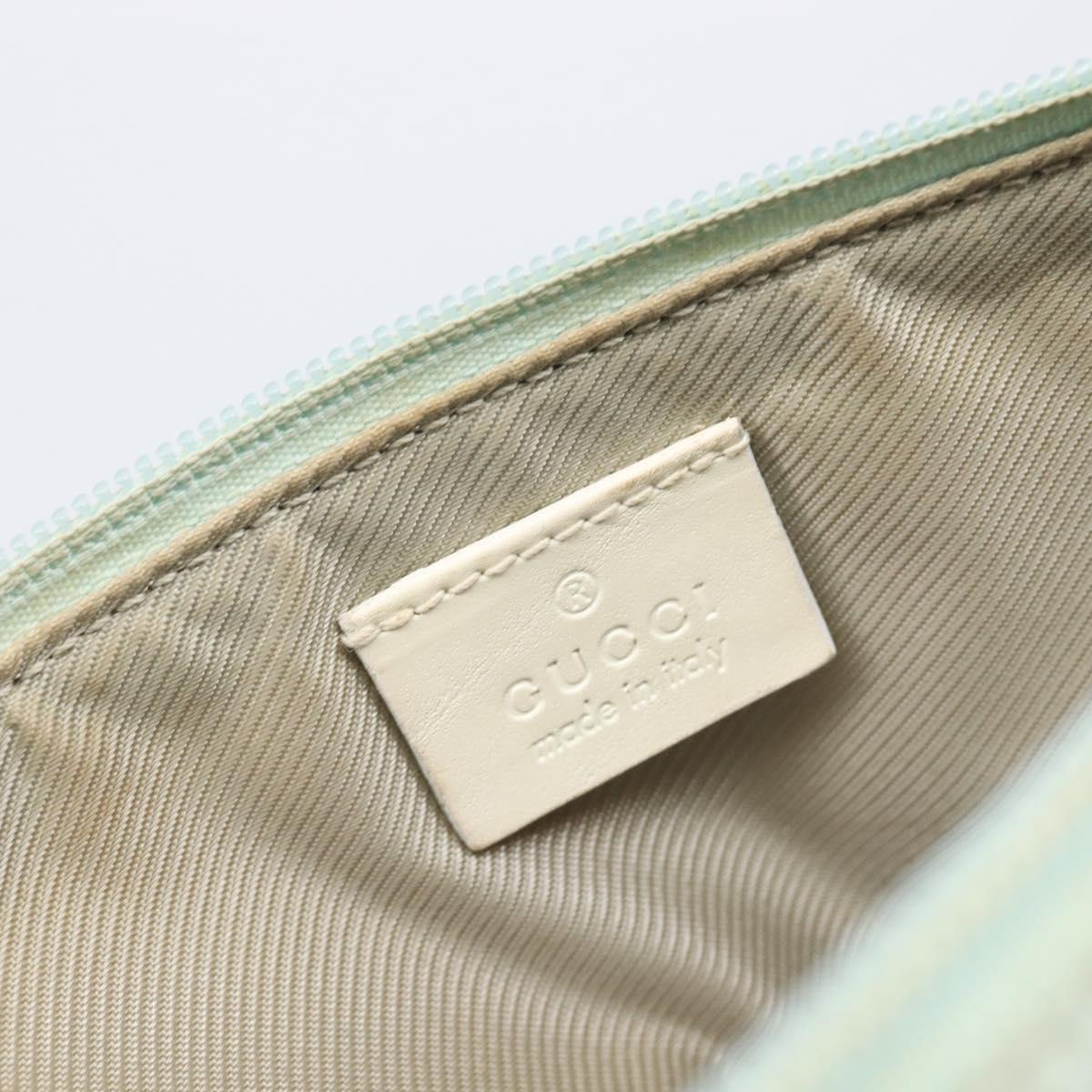 GUCCI GG Canvas Accessory Pouch Light Blue Gold 039 1103 Auth 211979