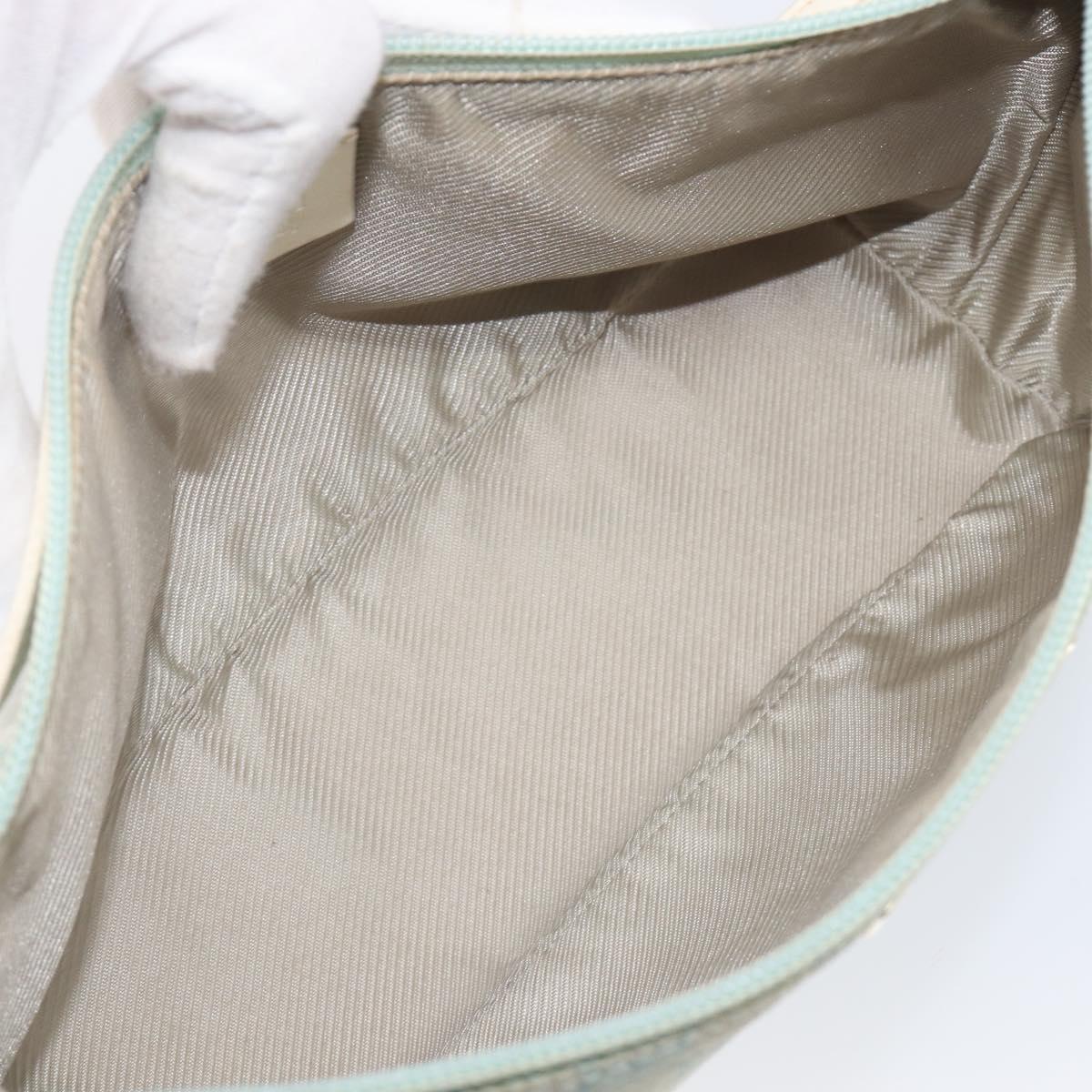 GUCCI GG Canvas Accessory Pouch Light Blue Gold 039 1103 Auth 211979