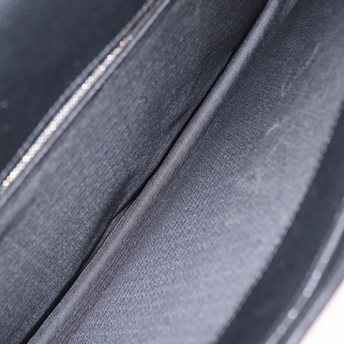 Cartier Business Bag Leather Black Silver Auth 211980A