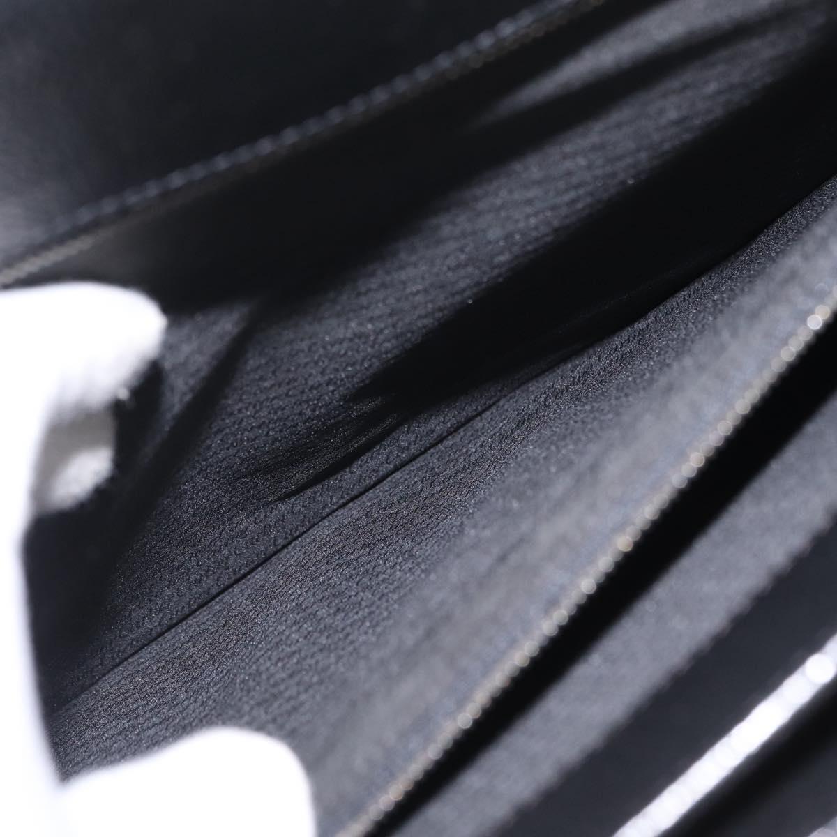 Cartier Business Bag Leather Black Silver Auth 211980A