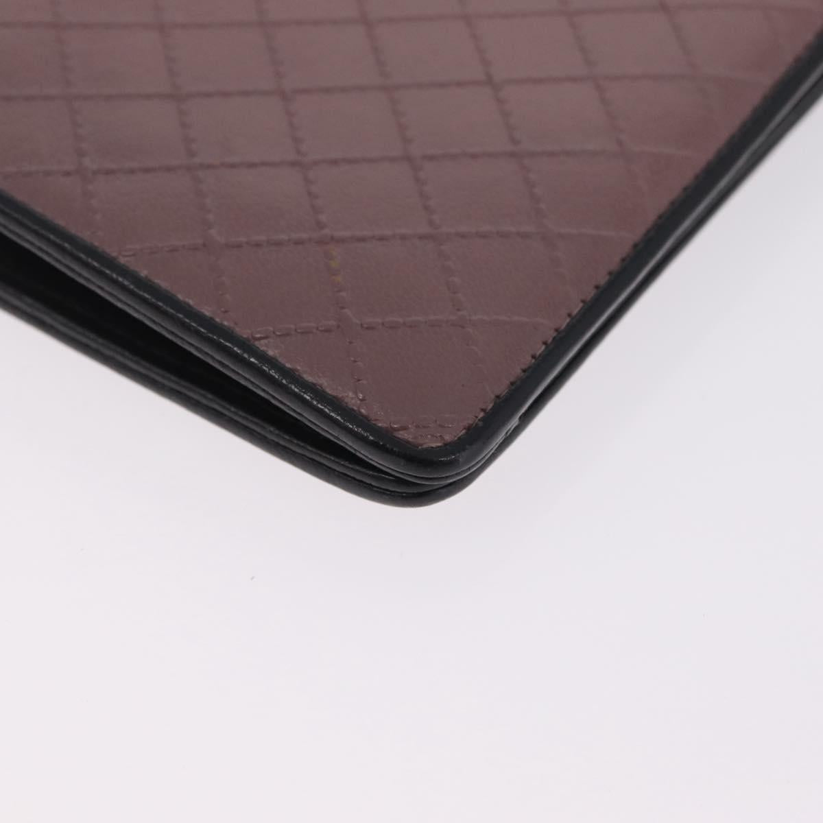 CHANEL Bicolore Long Wallet Leather Purple Silver CC Auth 211981V