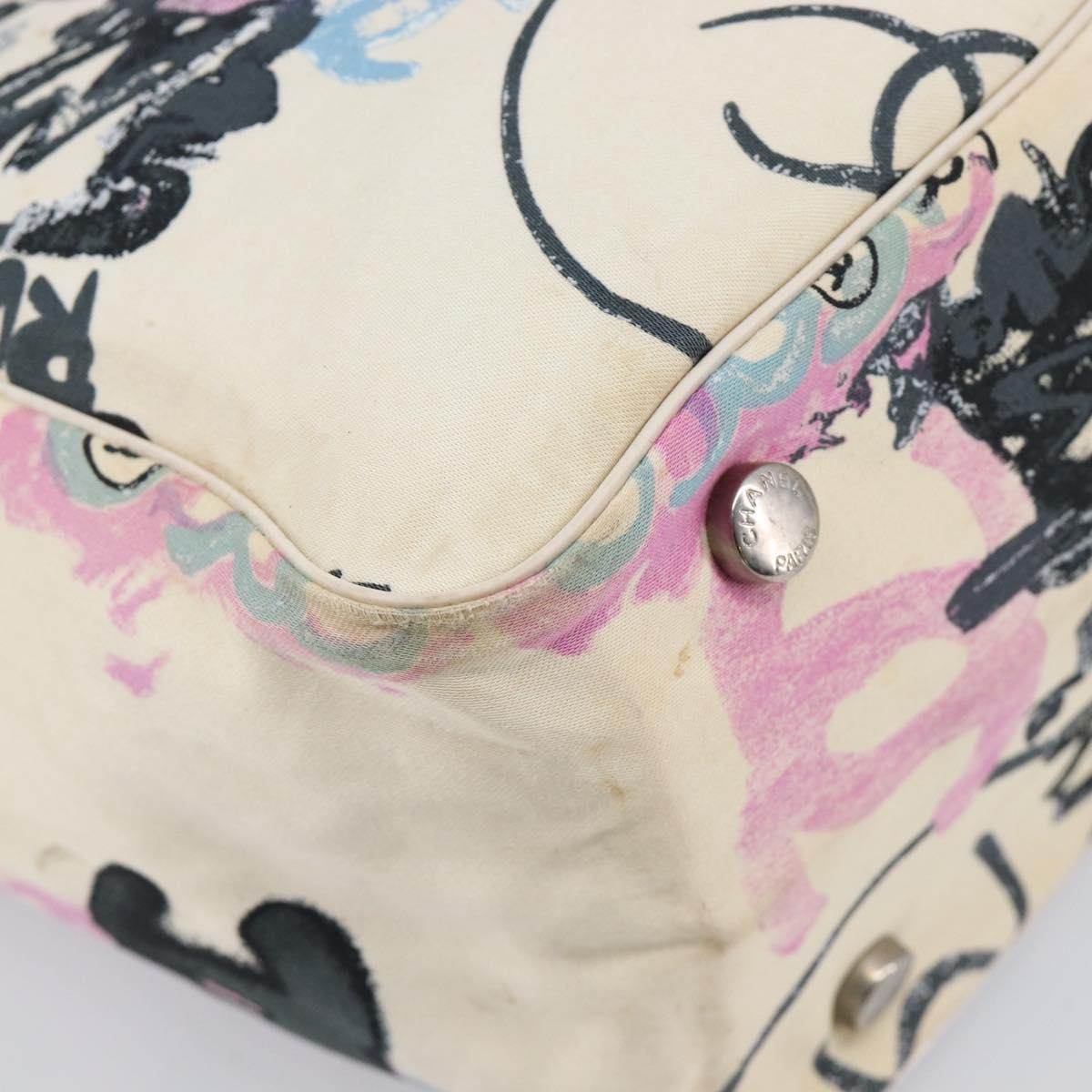 CHANEL New Travel Line Bag Canvas Hawaii Limited White Silver CC Auth 211982