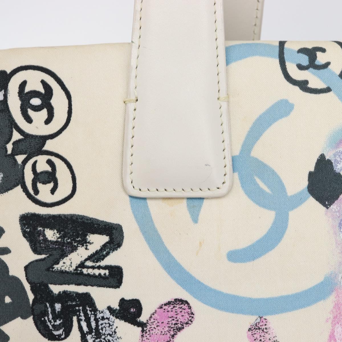 CHANEL New Travel Line Bag Canvas Hawaii Limited White Silver CC Auth 211982