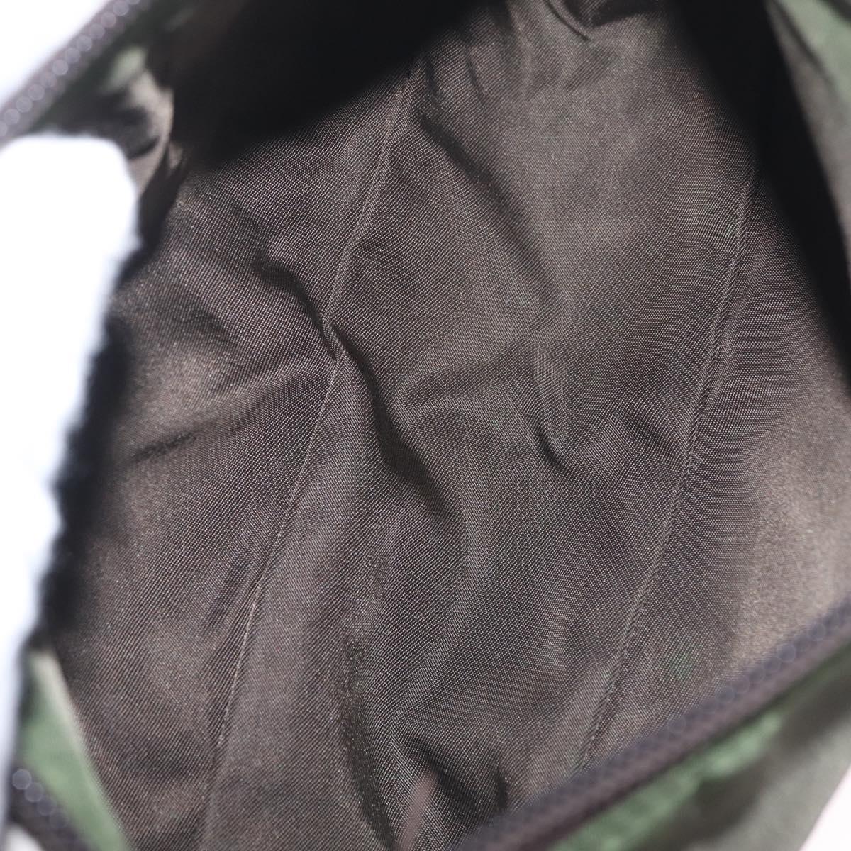 PRADA Hand Bag Nylon Green Silver Auth 211983A
