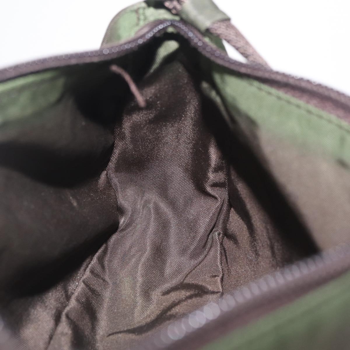 PRADA Hand Bag Nylon Green Silver Auth 211983A