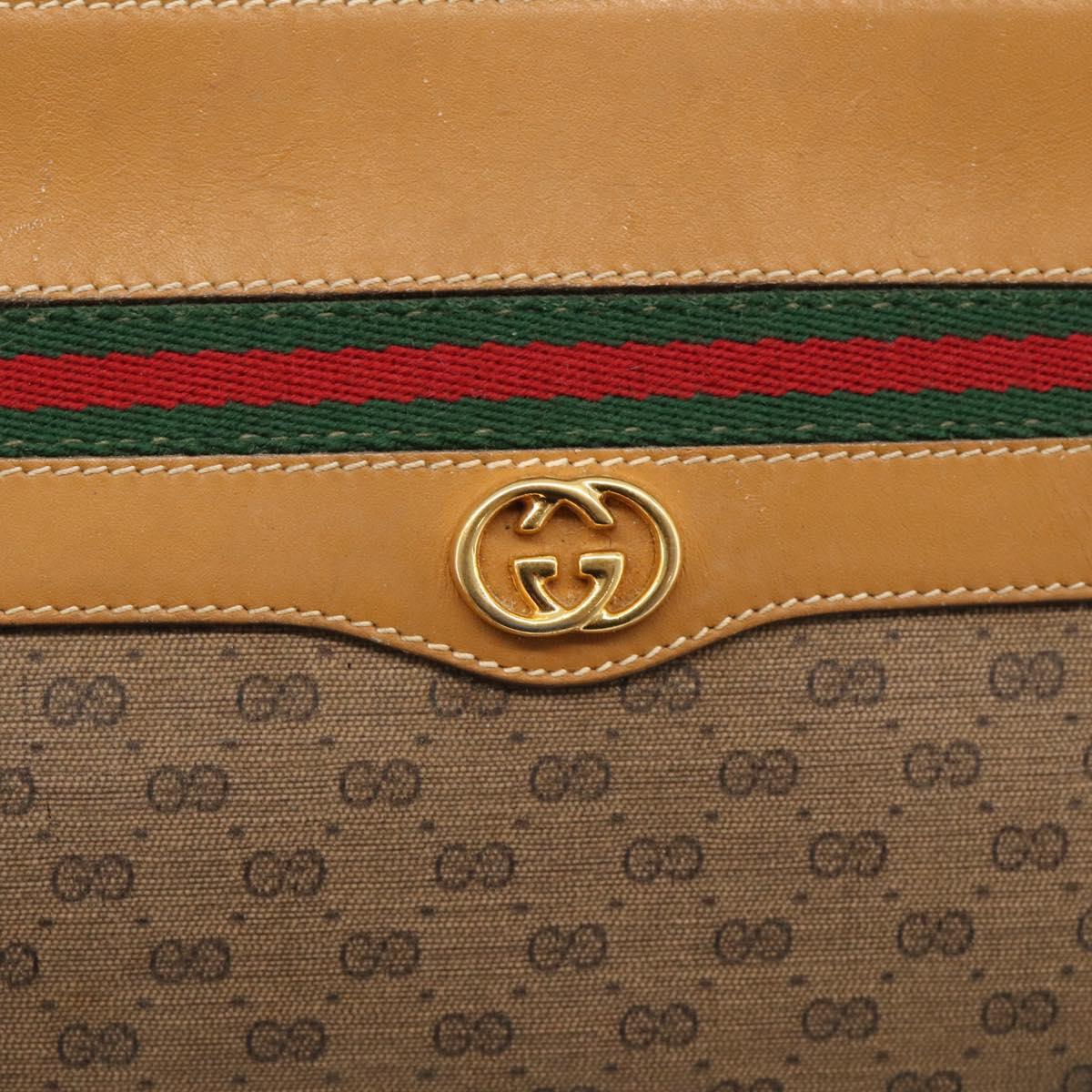 GUCCI Micro GG Supreme Web Sherry Line Bag PVC Beige 001 123 0918 Auth 211984