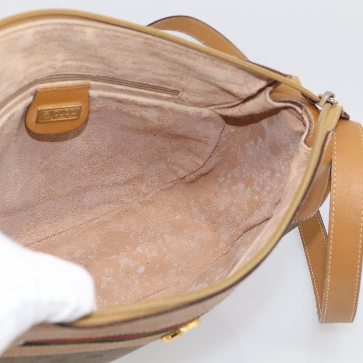 GUCCI Micro GG Supreme Web Sherry Line Bag PVC Beige 001 123 0918 Auth 211984