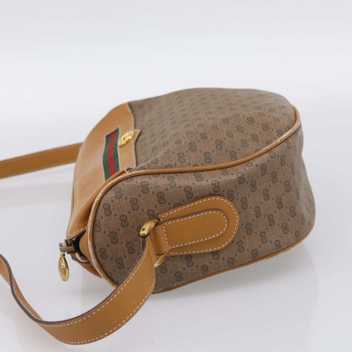 GUCCI Micro GG Supreme Web Sherry Line Bag PVC Beige 001 123 0918 Auth 211984