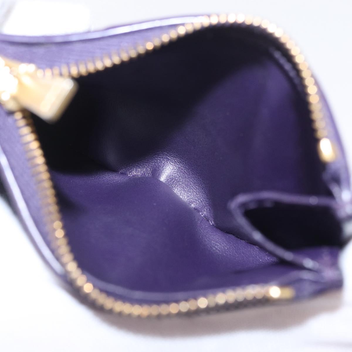 Bottega Veneta MAXI INTRECCIATO Cassette Wallet Leather Purple Gold Auth 211988A
