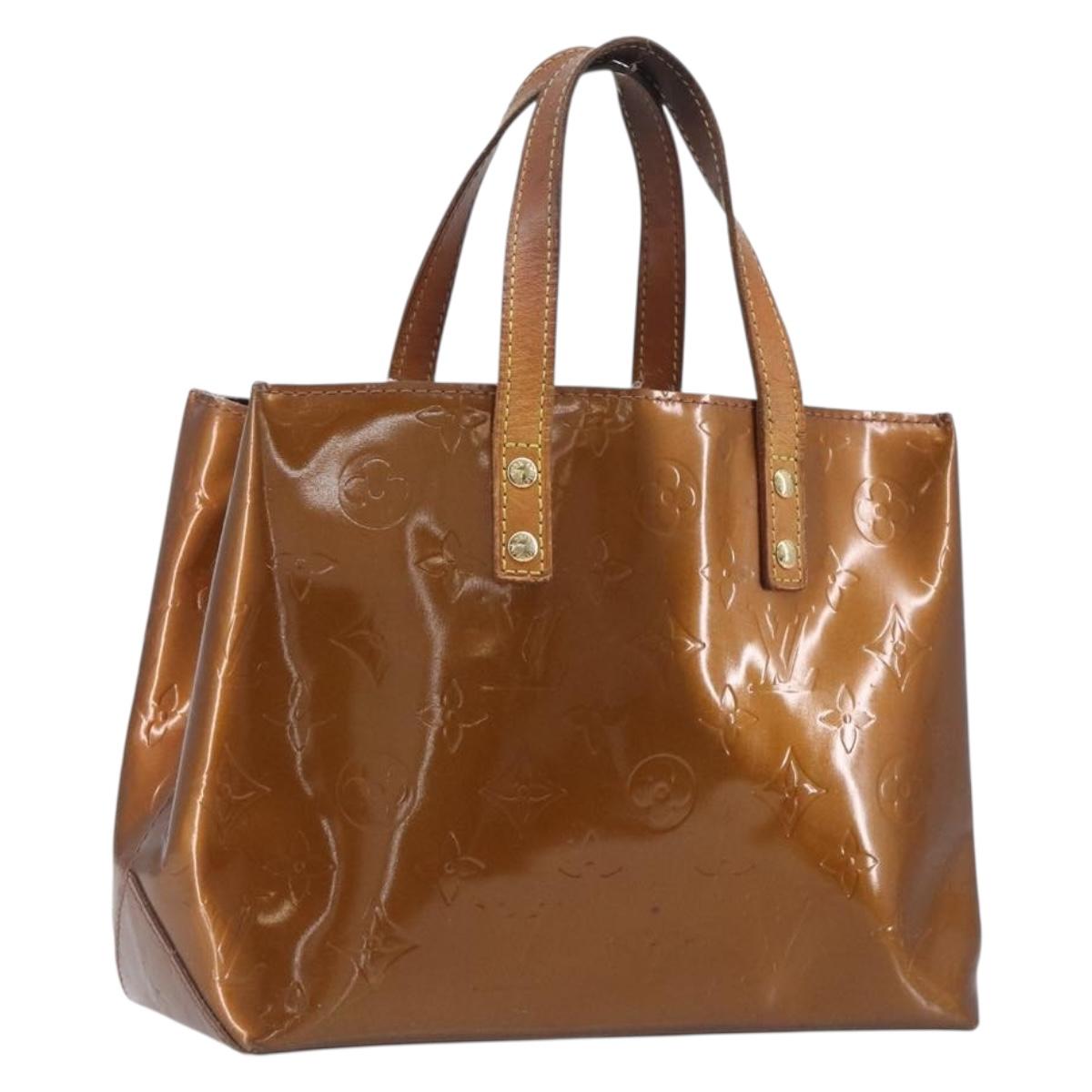 LOUIS VUITTON Monogram Vernis Reade PM Hand Bag Bronze M91146 LV Auth 211997