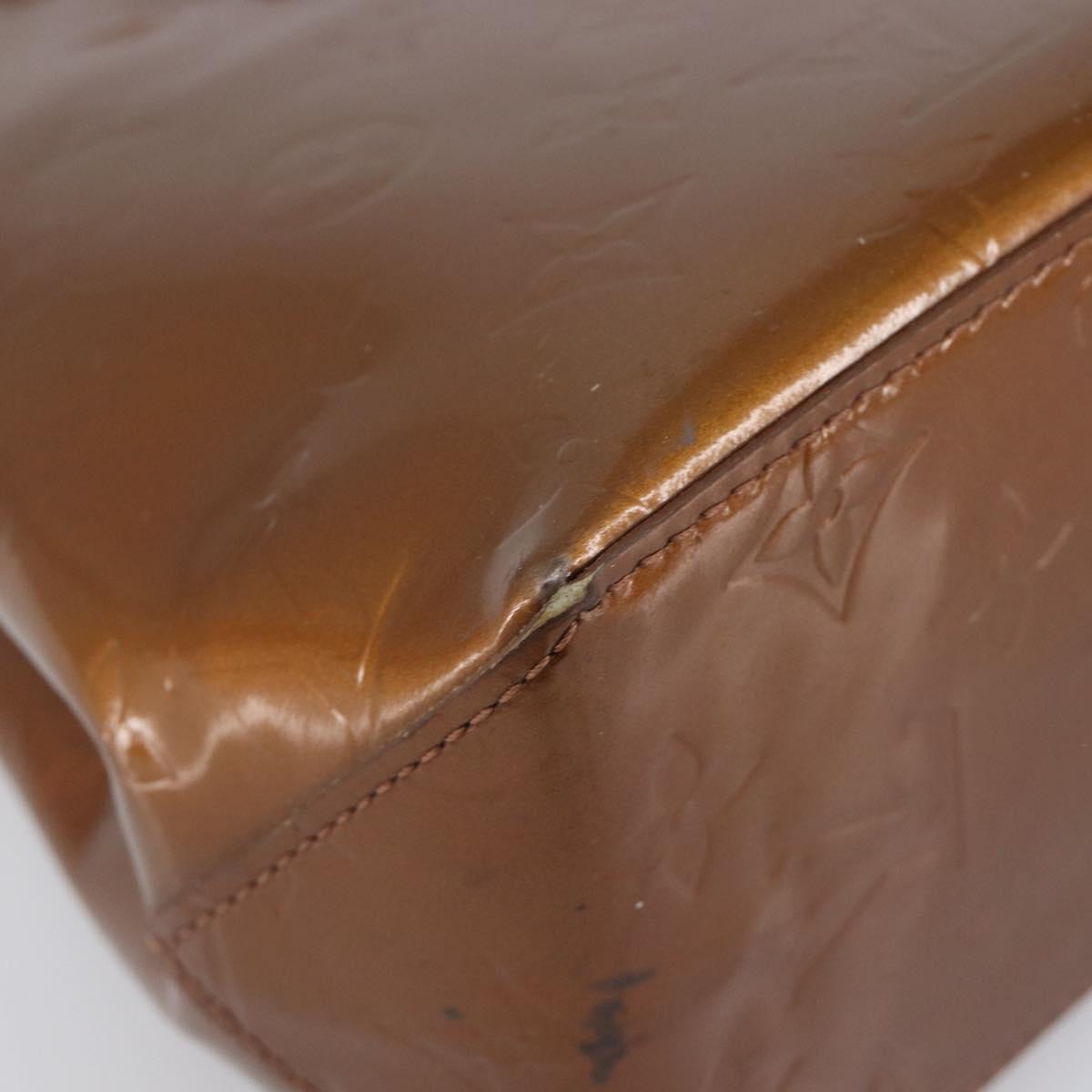LOUIS VUITTON Monogram Vernis Reade PM Hand Bag Bronze M91146 LV Auth 211997