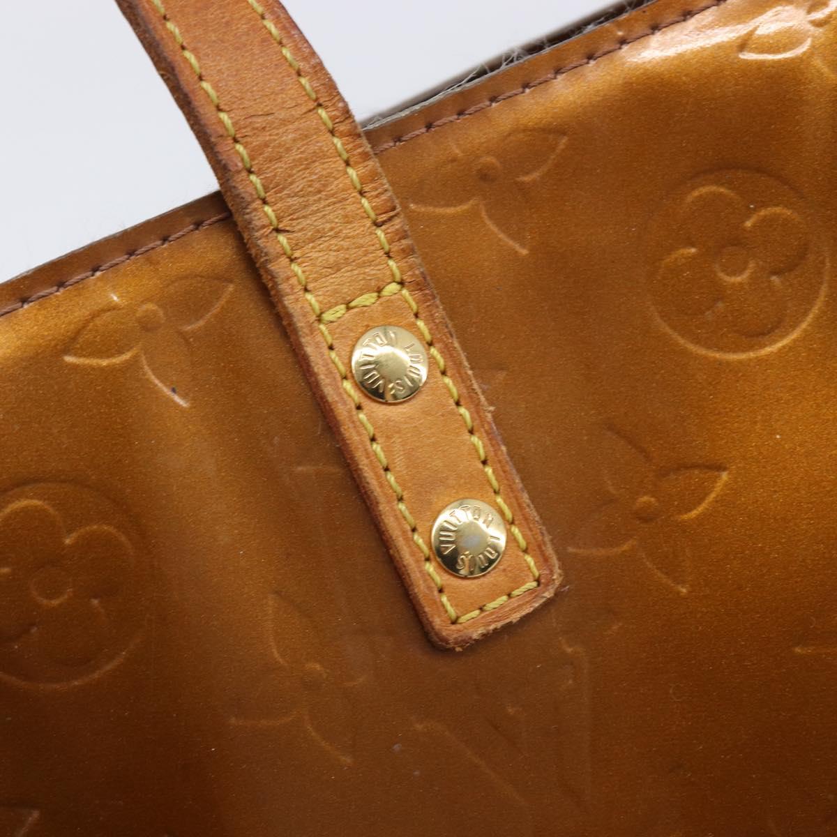 LOUIS VUITTON Monogram Vernis Reade PM Hand Bag Bronze M91146 LV Auth 211997