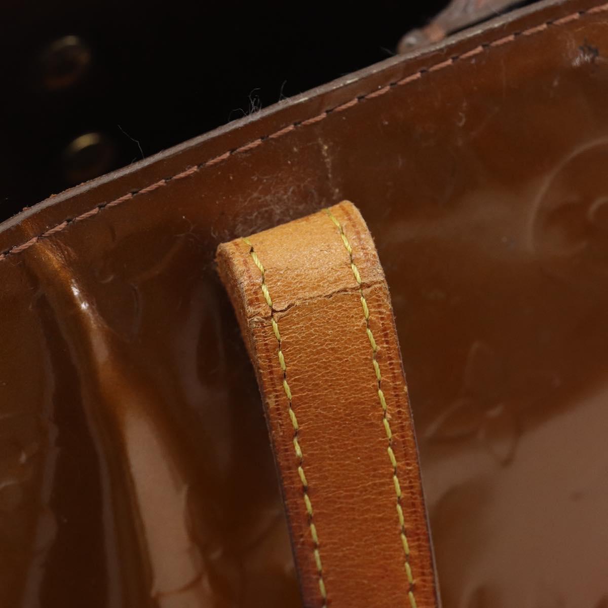 LOUIS VUITTON Monogram Vernis Reade PM Hand Bag Bronze M91146 LV Auth 211997