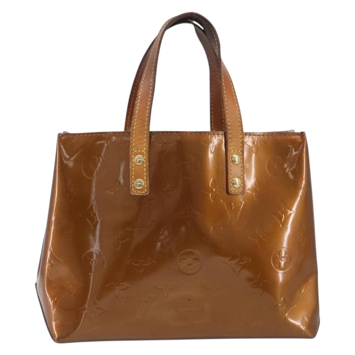 LOUIS VUITTON Monogram Vernis Reade PM Hand Bag Bronze M91146 LV Auth 211997