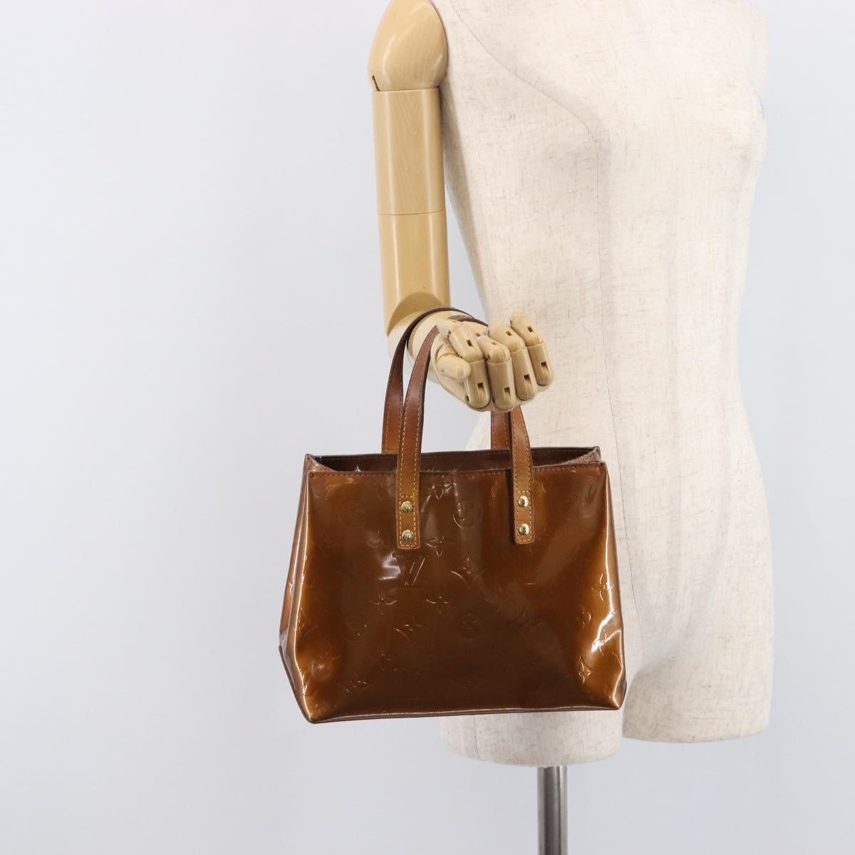 LOUIS VUITTON Monogram Vernis Reade PM Hand Bag Bronze M91146 LV Auth 211997