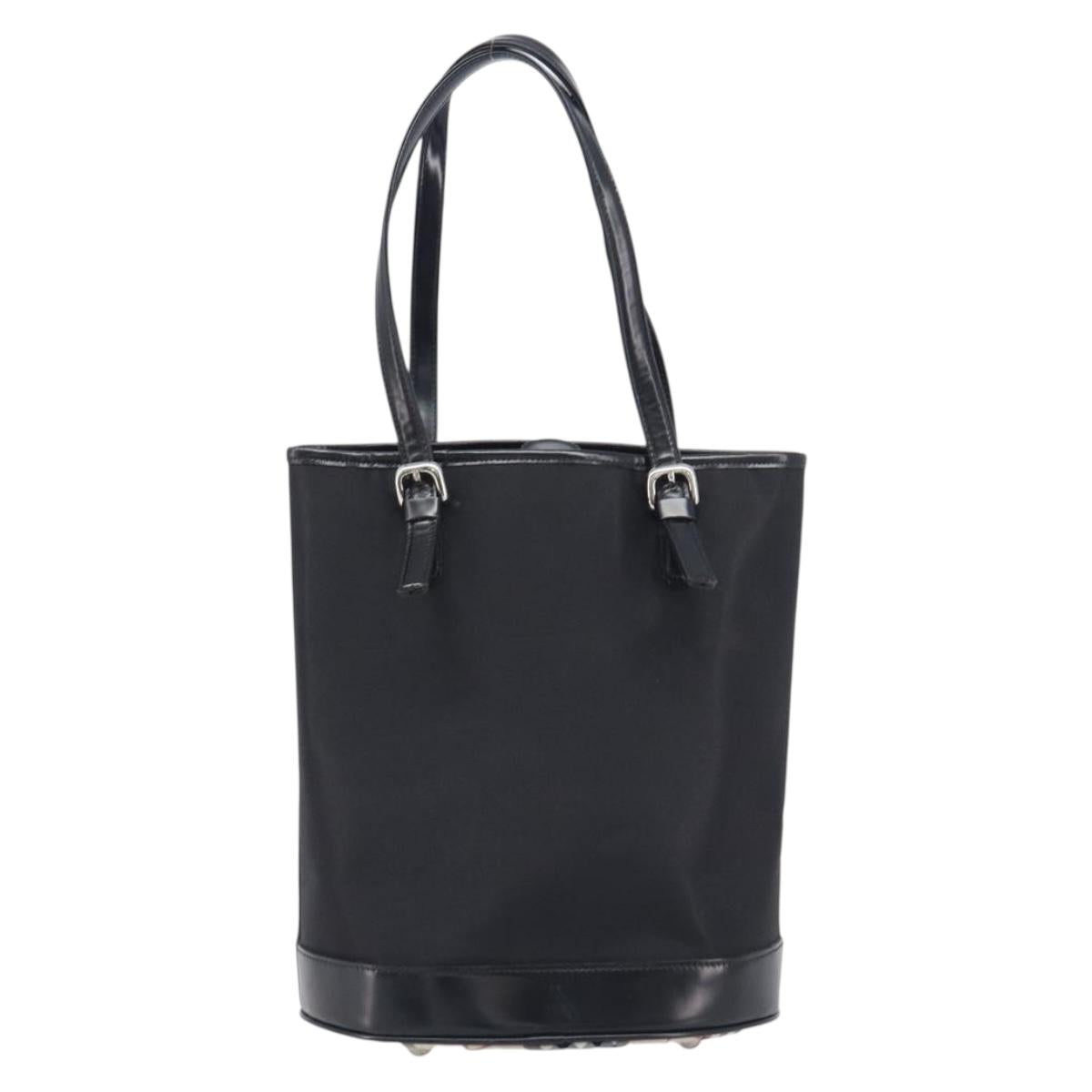 Burberrys Shoulder Bag Nylon Black Silver Auth 211999A