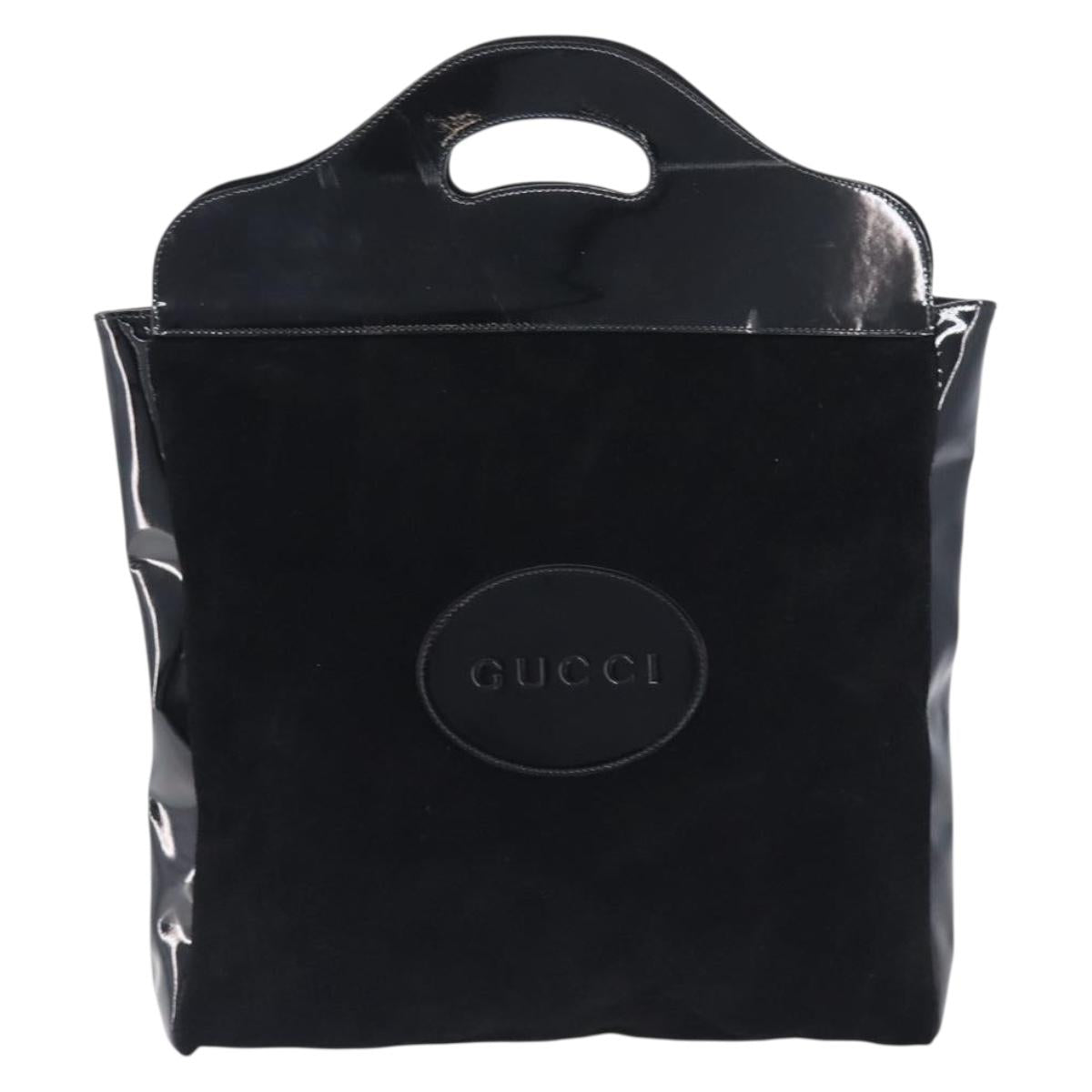 GUCCI Hand Bag Suede Outlet Black 002 8000 Auth 212002
