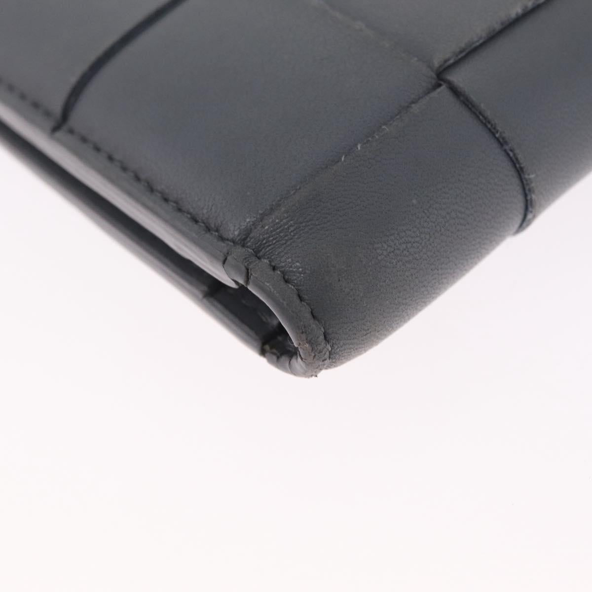 Bottega Veneta MAXI INTRECCIATO Small Cassette Wallet Leather Gray Auth 212005A