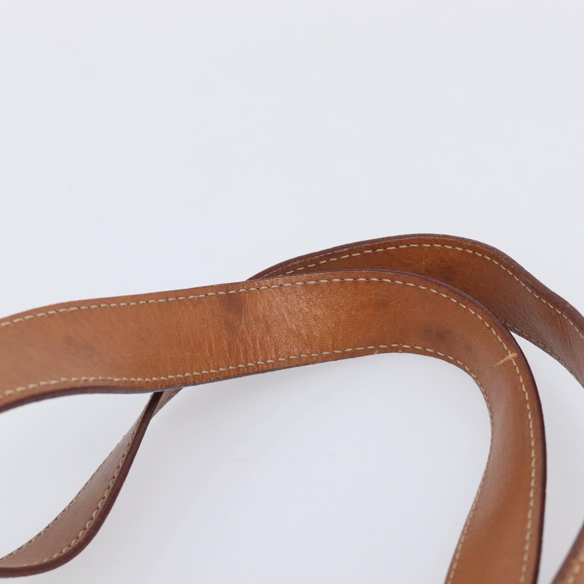 CELINE Macadam Canvas Shoulder Bag PVC Leather Brown Gold Auth 212007A