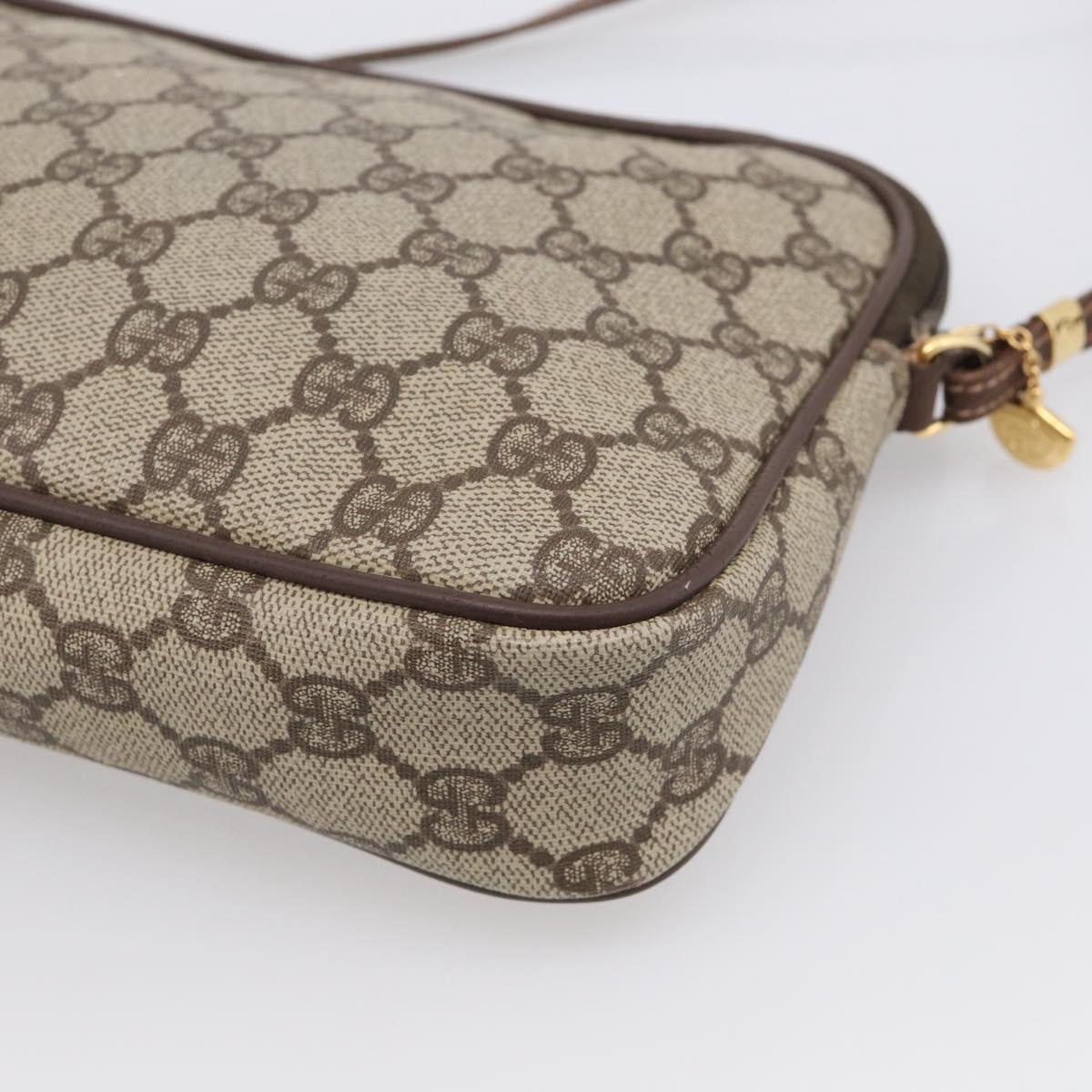 GUCCI GG Supreme Shoulder Bag PVC Beige Gold 007 115 6428 Auth 212018