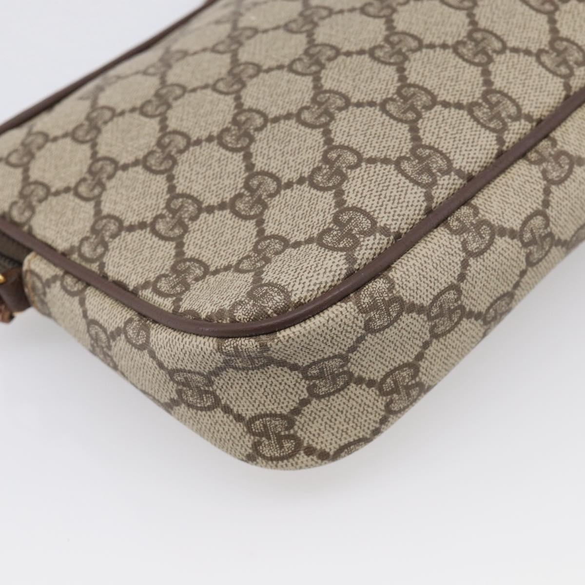 GUCCI GG Supreme Shoulder Bag PVC Beige Gold 007 115 6428 Auth 212018