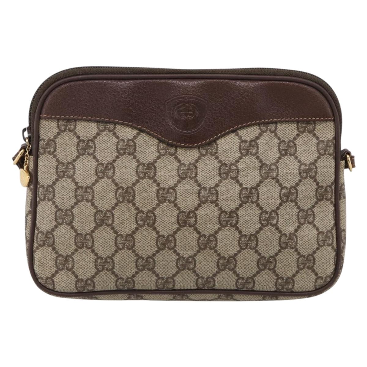 GUCCI GG Supreme Shoulder Bag PVC Beige Gold 007 115 6428 Auth 212018
