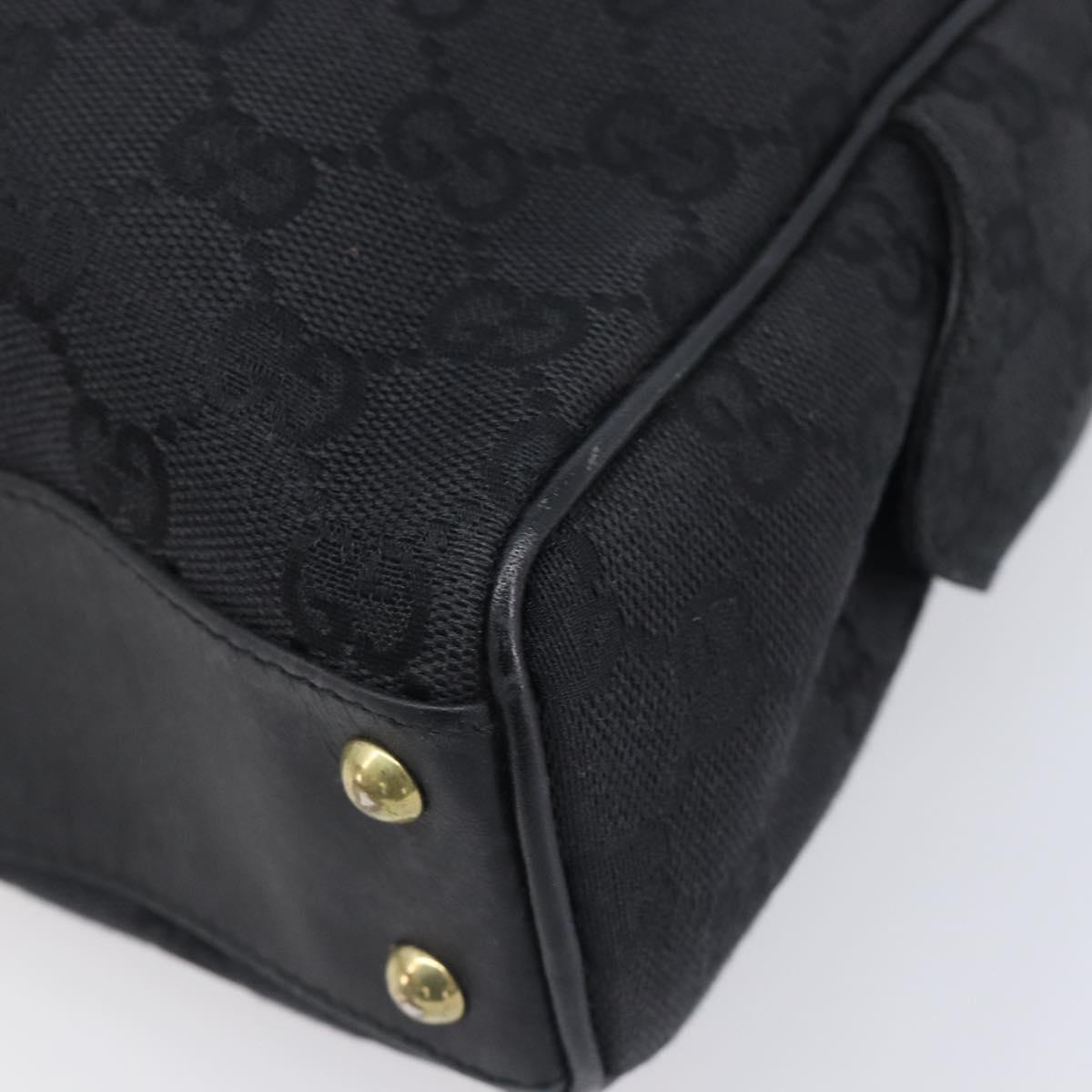 GUCCI GG Canvas Shoulder Bag Black Gold 90674 Auth 212019V
