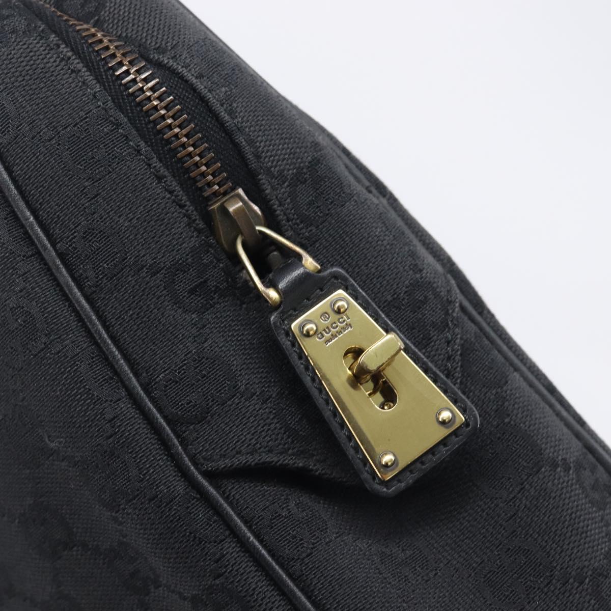 GUCCI GG Canvas Shoulder Bag Black Gold 90674 Auth 212019V
