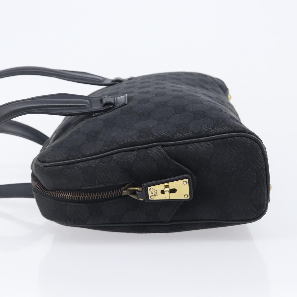 GUCCI GG Canvas Shoulder Bag Black Gold 90674 Auth 212019V